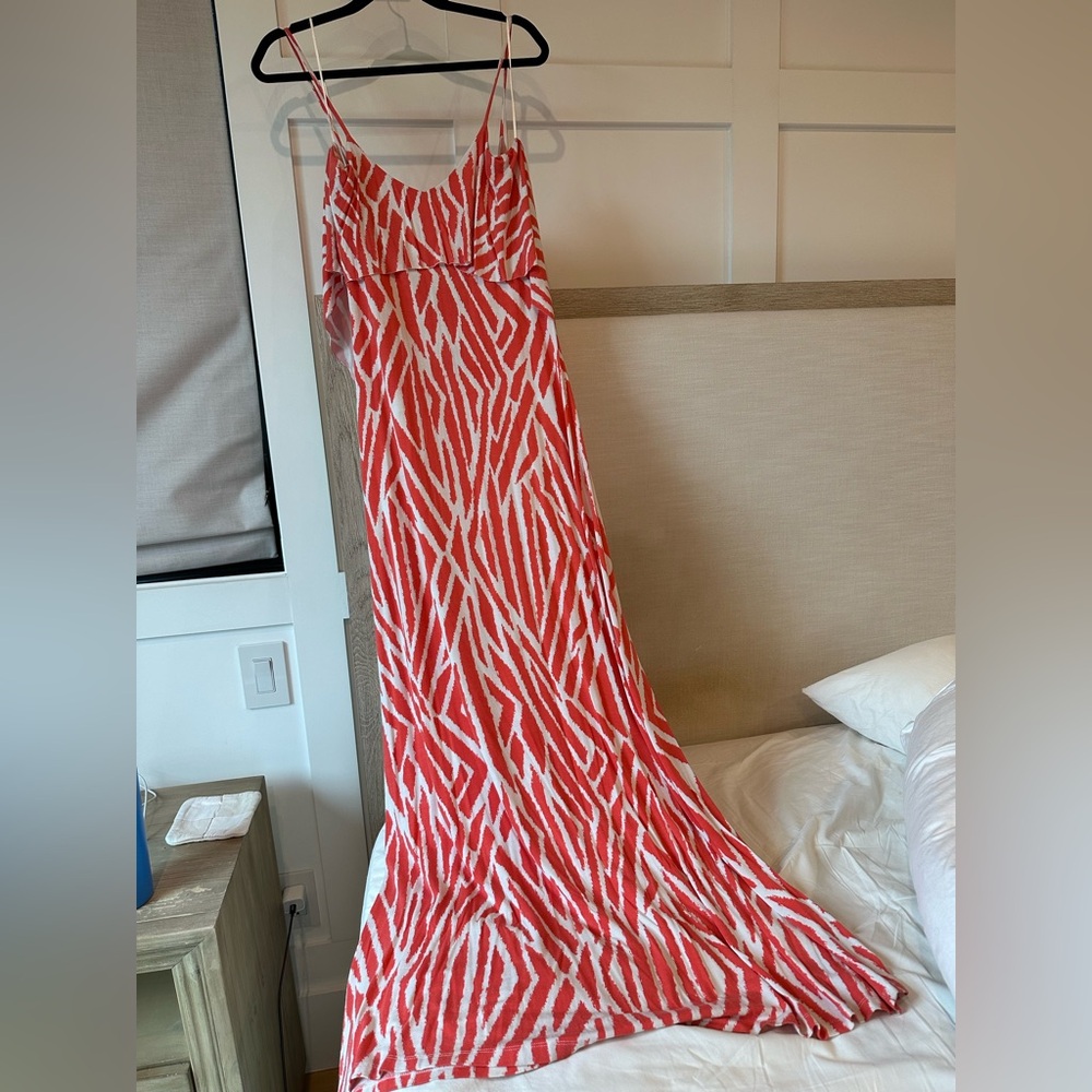 5|48 Ruffle Coral Maxi Dress